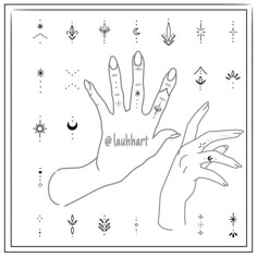 a hand with two fingers and stars above it