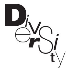 black and white type with the word divisity written in large letters on it