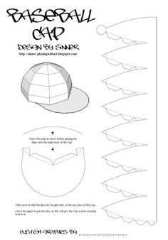 an iphone screen showing the instructions for how to make paper baseball caps and visors