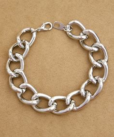 Silver Chain Bracelet Trendy Silver Oval Link Jewelry, Trendy Oval Link Silver Chain Jewelry, Trendy Silver Chain Jewelry With Oval Link, Trendy Chunky Link Chain Bracelet, Chunky Link Chain Bracelet, Chunky Chain Link Metal Bracelets, Trendy Chunky Link Bracelets, Everyday Metal Chain Bracelet With Chunky Chain, Everyday Metal Chunky Chain Bracelet