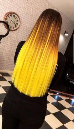 Neon Yellow Hair, Hair Color Yellow, Yellow Hair Dye, Neon Hair Color, Easy Professional Hairstyles, Yellow Hair Color, Neon Hair, Yellow Hair, Cool Hair Color