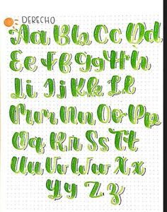 some type of writing on a sheet of paper with green ink and orange marker pens