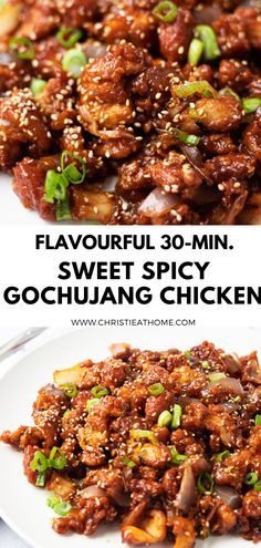 Easy 30-min. Sweet Spicy Gochujang Chicken Chicken With Gochujang, Spicy Main Dishes, Gochujang Chicken Rice Bowl, Sweet And Spicy Gochujang Sauce, Gochujang Ground Chicken, Gojuchang Sauce Recipe, Chicken Bugolgi, Weeknight Asian Dinner, Honey Gochujang Chicken