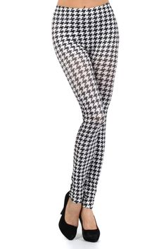 Stretch Houndstooth Bottoms For Fall, Trendy Stretch Houndstooth Bottoms, Chain Clothing, Houndstooth Leggings, Bama Girl, Autumn Weather, Graphic Leggings, Fashion Leggings, Online Seller