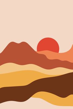 the sun is setting over mountains in this desert landscape art print by artist and photographer person