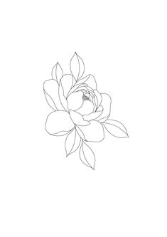 a black and white drawing of a flower