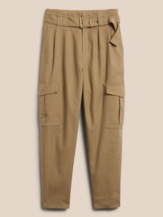 Voyage Cargo Pant | Banana Republic Fall Utility Beige Parachute Pants, Beige Utility Parachute Pants For Fall, Casual Cargo Pants With Paperbag Waist, Fall Beige Cargo Pants With Cargo Pockets, Fall Beige Cargo Jeans, Beige Cargo Pants With Cargo Pockets For Fall, Casual Cargo Pants With Paperbag Waist For Work, Utility Style Paperbag Waist Pants For Work, Utility Pants With Paperbag Waist For Workwear