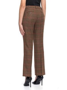 100% virgin wool. Elegant Wool Pants For Fall, Brown Fitted Dress Pants For Fall, Formal Wool Pants For Fall, Elegant Wool Dress Pants For Fall, Fitted Brown Dress Pants For Fall, Brown Wool Dress Pants For Work, Tailored Wool Bottoms For Fall, Brown Wool Pants For Business Casual, Formal Wool Bottoms For Fall