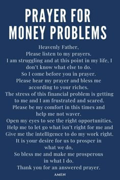 the poem prayer for money problems