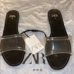 Clear Zara Sandals Size 38.. Chic H&m Sandals For Spring, H&m Round Toe Sandals For Summer, H&m Sandals For Summer Vacation, H&m Sandals For Beach In Spring, H&m Beach Sandals For Spring, Spring Beach Sandals By H&m, H&m Casual Sandals For Spring, Casual H&m Sandals For Spring, H&m Round Toe Sandals For Spring