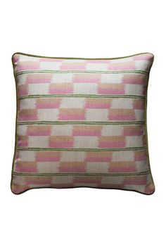 Geometric Design Cushion | Andrew Martin Positano | OROA Orange Pink And Green, Feather Pillow, Industrial Inspiration, Contemporary Color Palette, Italian Village, Andrew Martin, Geometric Cushions, Geometric Throw Pillows, Luxury Cushions