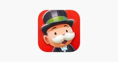 an app icon with a man wearing a top hat and moustache on his face