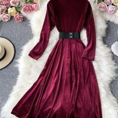 Velvet Long Sleeve Dress, Long Sleeve Velvet Dress, Women Long Sleeve Dress, Sleeve Dress, Victorian Dress, Long Sleeve Dress, Sleeve Length, Velvet, V Neck