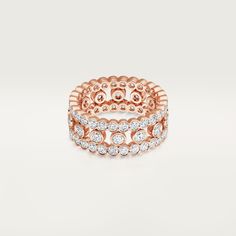 Cartier - Broderie de Cartier ring - Ring  - Broderie de Cartier ring, 18K rose gold (750/1000), set with 70 brilliant-cut diamonds totaling 2.43 carats (for size 52). Please note that the carat weight, number of stones and product dimensions will vary based on the size of the creation you order. For detailed information please contact us. Trinity Bracelet, Trinity Necklace, Cartier Earrings, Cartier Necklace, Rings Collection, Forever Jewelry, Ring Rose Gold, Cartier Ring, Love Ring