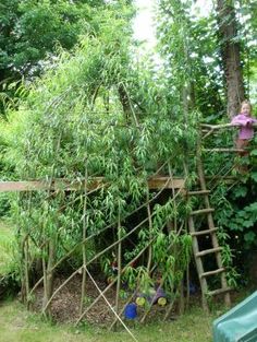 I am smitten with this company! These playgrounds are so interesting and fun...I want to go there. Reminds me of Totoro. integrated living willow structure | Earth Wrights Ltd Willow Den, Play Garden, Sensory Garden, Children's Garden, Natural Playground