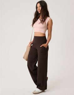 OFFLINE By Aerie Real Me Xtra Trouser Wide Leg Brown Pants, Wide Leg Leggings, Aerie Leggings, Boot Cut Leggings, Aerie Real, Offline By Aerie, Brown Pants, Flare Leggings, Mens Outfitters