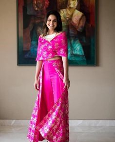 Indian Silk Dresses, Trendy Outfits Indian, Sari Dress, Indo Western Dress, Ethnic Outfits