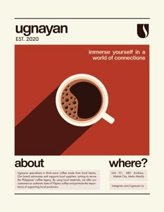 a magazine cover with a cup of coffee on the front and bottom page, which reads uganyan