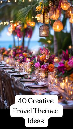 Creative travel-themed wedding ideas with destination-inspired décor and unique guest experiences to make your special day unforgettable. Personalized travel elements for an inspiring celebration. Casablanca Wedding Theme, Destination Wedding Themes Color Schemes, Filipino Wedding Ideas, Destination Wedding Ideas Decorations, Met Gala Wedding Theme, Unique Wedding Ideas Creative Decor, Travel Themed Wedding Decor, Colour Theme Wedding