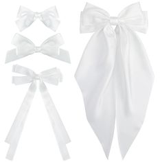 PRICES MAY VARY. 【4 Styles Hair Bow Clips】We have small, medium and large hair bows. 4 various styles cute hair bow clips to meet your different needs. Perfect for decorating all kinds of hairstyles, they stay in your hair perfectly and are a great way to look elegant and effortless. 【Silky and Soft Material】Made of satin material and metal barrette. Silky and soft touch. Wearing these aesthetic hair accessories can make you more charming. Super cute to any outfit. You’ll get lots of compliments Coquette Hair Accessories, Hair Bows For Women, Coquette Hair, Small Hair Bows, Oversized Aesthetic, Hair Bow Clips, White Hair Bows, Large Hair Bows, All Hairstyles