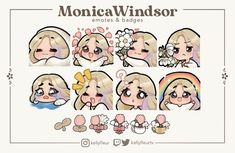 twitch emotes, twitch badges, twitch, emotes, anime, chibi, cute, twitch sub badges, commission Chibi Body, Sims 5, Digital Painting Techniques