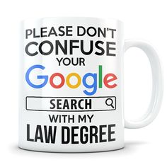 a coffee mug that says please don't confuse your google search with my veterinary degree