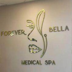 the medical spa is located at foreverbella medical spa in san francisco, california it has gold lettering