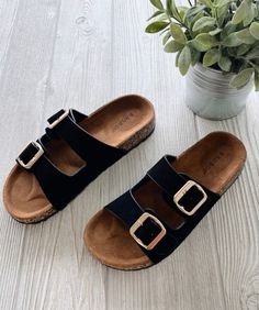 These all season shoes are perfectly comfortable and casual, suitable for everyday use such as going to school, shopping at the mall, walking down the beach, quick trip to the grocery stores, hanging out with friends, casual Fridays at work and more. These slip on sandals features a timeless faux cork foot-bed, soft cushioned faux cork, threaded traction outsole, double adjustable strap. Occasion: Casual Shoe Style: Slip-on Inner Lining: Synthetic Heel Height In Inches: 0.75 Heel Style- Flat Toe Casual Fridays, At The Mall, Cork Sandals, Going To School, Slip On Sandals, Grocery Stores, Form Fitting Dress, Casual Shoe, Buckle Sandals