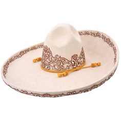 Sombrero Charro Fino de Lana Original WD-814 - White Diamonds Boots Charro Hat, Mariachi Hat, Cowboy Up, Head Dress, Color Crema, Men Store, Other Outfits, Sales Tax, Hat Making