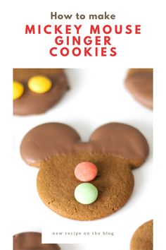 mickey mouse ginger cookies with candy in the middle