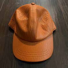 A New Day Pleather Camel Colored Ballcap With Stretchy Back Instead Of Snap Or Threaded. Nwt Casual Leather Baseball Cap With Curved Brim, Adjustable Brown Leather Baseball Cap, Trendy Brown Visor Baseball Cap, Casual Leather Hats For Spring, Casual Leather Cap, Leather Cap For Fall, Chic Brown Everyday Hat, Brown Leather Curved Brim Baseball Cap, Brown Baseball Cap For Everyday