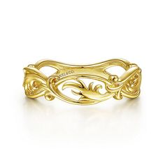 14K Yellow Gold Filigree Floral Ring Elegant 14k Yellow Gold Filigree Ring, Elegant Yellow Gold Ceremonial Rings, Elegant Ceremonial Yellow Gold Rings, Yellow Gold Filigree Ring With Decorative Band For Anniversary, Anniversary Filigree Ring In Yellow Gold With Decorative Band, Anniversary Yellow Gold Filigree Ring With Decorative Band, Elegant Yellow Gold Filigree Ring For Ceremonial Occasion, Elegant 14k Gold Ceremonial Rings, Elegant Ceremonial Rings In 14k Gold