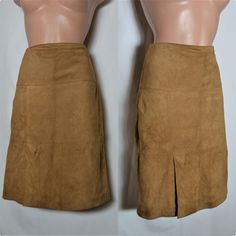 "Women Suede Leather Mini Skirt. Brand: Offset. 2000's Size: XS/36. Material: genuine leather, lining: 100% polyester. Color: camel (light brown). No pockets. 1 side zip. Fully lined. Measurements: laying flat and doubled where necessary. waist: 36 cm (14.17\") length: 57.5 cm (22.63\") hip: 47.5 cm (18.70\") Very good vintage condition." Skirt High Waist, Suede Mini Skirt, High Waist Skirt, Vintage Silk Scarf, Suede Skirt, Straight Skirt, Vintage Women, Leather Mini Skirts, Vintage Silk