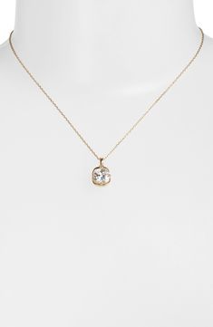 A bezel-set cubic zirconia centers this stackable sterling silver necklace. 16" length; 2" extender; 3/8"W x 7/8"L pendant Sterling silver/14k-gold plate or platinum plate/cubic zirconia Imported Nordstrom Elegant Gold Jewelry, Elegant Nordstrom Gold Jewelry, Gold Jewelry From Nordstrom As A Gift, Gold Jewelry From Nordstrom For Gift, Gold Nordstrom Jewelry For Gift, Nordstrom Gold Jewelry For Formal Occasions, Nordstrom Gold Formal Jewelry, Nordstrom Necklaces For Gifts, Elegant Silver Necklace From Nordstrom