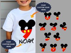 Custom Mickey TShirts For Boys, Mickey Mouse Birthday Boy TShirt 8, 7th Birthday Boy Custom TShirt, 9th Birthday Boy Shirts, Mickeymouse Tee You can also have a look at our ''Mickey Birthday Boy and Mickey Matching Birthday Family Shirts'' for the whole family. https://www.etsy.com/listing/1747783842/personalized-matching-family-mickey If you look for a Mickey School Shirt for your kids you can love our https://www.etsy.com/listing/1746646008/mickey-mouse-back-to-school-shirt-for shirt.  Welcome 7th Birthday Boys, Birthday Boy Shirt, Custom Tshirt, Mickey Birthday, Birthday Boy Shirts, Mouse Birthday, Boy Shirt, Mickey Mouse Birthday, Brand Shirts