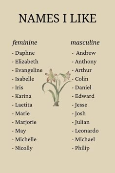 the names of different types of flowers