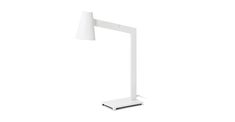 a white desk lamp on a white background