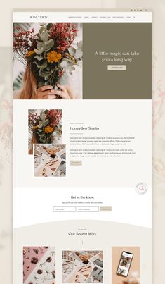 the homepage design for a flower shop