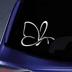 a car with a butterfly decal on it