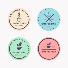 four different logos for coffee bar