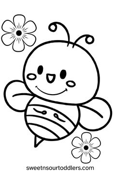 a cartoon bee with a flower in its hand