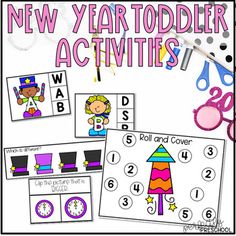 new year's activities for kids to practice their numbers and letter recognition with pictures