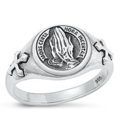 Prayer Hands Mors Certa Hora Incertas Ring .925 Sterling Silver Band Jewelry Female Male Size 9 All our silver jewelry is crafted from .925 silver also commonly referred to as sterling silver. Sterling silver is the standard for beautiful high-quality silver jewelry and cannot be replicated by lower priced silver plated jewelry. It is 92.5% pure silver, mixed with alloys to add strength and durability to stand the test of time. Keep your fine jewelry shiny and elegant by storing it properly. Jew Prayer Hands, Tarnish Remover, Female Male, Band Jewelry, Silver Plated Jewelry, Sterling Silver Bands, Pure Silver, Silver Band, Plastic Bag