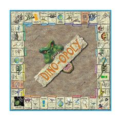 an image of a game board with the words dino - oop written on it