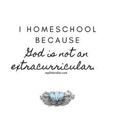 a quote that reads, i homeschool because god is not an extracular