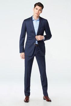 Fitted Suits For Business Trips, Professional Fitted Suits For Business Trips, Fitted Professional Suits For Business Trips, Men Blue Suit, Custom Blazers, Vintage Hollywood Wedding, Midnight Blue Suit, Custom Blazer, Custom Suits Men