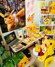 a room filled with lots of pokemon stuffed animals