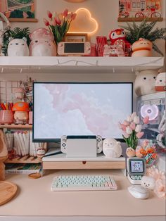 a desktop computer sitting on top of a desk