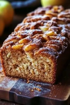 a loaf of cake sitting on top of a cutting board