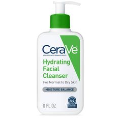 Dermatologist tested skin care product, CeraVe Hydrating Face Wash for Normal to Dry Skin is a unique formula that cleanses, hydrates and helps restore the protective skin barrier. CeraVe Hydrating Daily Facial Cleanser removes dirt and oil on skin and also acts as a makeup remover. The cleanser is fragrance-free, non-comedogenic, non-drying and non-irritating. Unique formula with three essential ceramides (1, 3, 6 II) that cleanses, hydrates and helps restore the protective skin barrier or leav Cerave Face Wash, Hydrating Face Cleanser, Cerave Hydrating Facial Cleanser, Reduce Oily Skin, Cerave Cleanser, Hydrating Facial Cleanser, Cerave Skincare, Hydrating Face Wash, Daily Face Wash